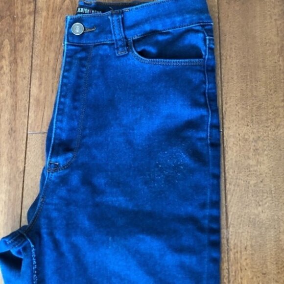 HIGH Waisted Jeans Moto Knees Design Size 9 - Picture 10 of 11
